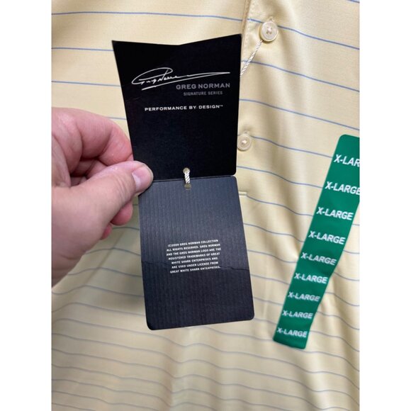 Greg Norman Signature Series Golf Polo Short Sleeve Collar Play Dry NWT Size XL - Picture 4 of 11